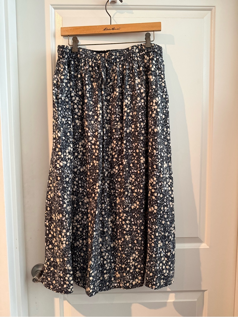 J. Crew Navy and White Floral Maxi Skirt